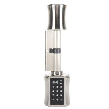 Imagem de SUNGOOYUE Bloco de Chave de Cilindro Smart Cylinder Sem Chave - Bloco Deadbolt - Desbloqueio Rápido para Portas de Segurança, Portas de Madeira/vidro (80mm/3.15in)