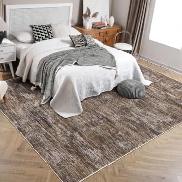 Imagem de RUGSREAL Tapete lavável 7 x 12 cm para sala de estar, pequeno tapete de entrada com suporte de borracha, resistente a manchas, sala de jantar, tapete moderno de cor sólida para cabeceira, cozinha