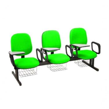 Imagem de Cadeira Em Longarina Para Escolas Linha Uno Verde - DESIGN OFFICE MÓVE