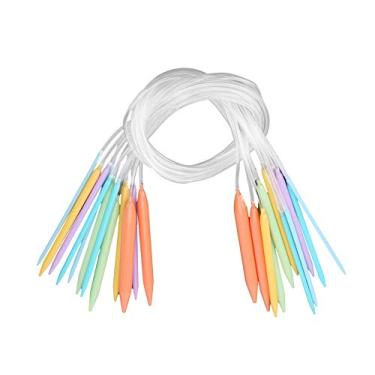 Imagem de ZAWELIYO A Agulhas de tricô Sweater, Agulha de Suéter de Agulha, Agulhas de tricô, Conjunto de Agulhas de 12 Pcs Colorido de Plástico Com Tubo Macio para Presentes (80 cm de comprimento)