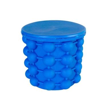 Imagem de Forma de Gelo em Silicone, 40 Cubos, 13cm x 13,5cm, Azul, com Tampa Hermética