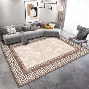 Imagem de Grandes Tapetes De Sala De Estar Almofadas De Chão Grande Minimalista Sala De Estar Quarto Tapete Lounge Acessórios De Absorção De Som Teen Girl Room Decor Tapetes De Á, Brown, 160X230cm