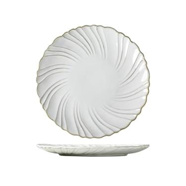 Imagem de Prato de frutas em formato especial criativo de forma irregular simples em estilo japonês doméstico - prato grande cinza arroz 27 cm