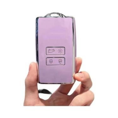 Imagem de Capa De Chave De Cartão Inteligente Para Carro Renault TPU Shell Fob P