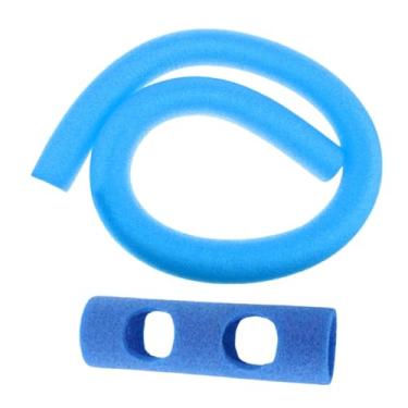 Imagem de Colaxi Vara de flutuação de macarrão de piscina flexível e grossa para crianças e adultos brinquedo aquático de natação macarrão com conector, Azul