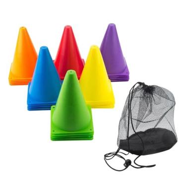 Imagem de YIJU 30 peças de cones de treinamento para futebol com bolsa de armazenamento de 7,1 polegadas, equipamento de treinamento leve para prática de futebol