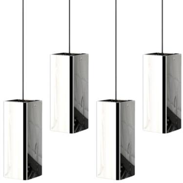 Imagem de Unidas Store, Kit 4 Pendentes Industrial Inox Quadrado Moderno U.ELG