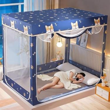 Imagem de Mosquiteiro, Mosquiteiro De Cama, Rede Anti-mosquito Yurt Quadrada De Três Portas, Barraca Sem Instalação, Dobrável E Portátil, Adequada Para Renda Anti-mosquito Totalmente Fechad, D, 2.0M*2.2M
