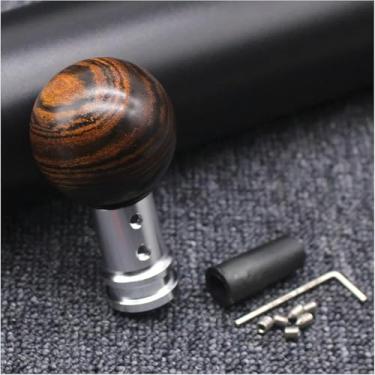 Imagem de Maçaneta De Mudança De Marcha De Madeira Universal Manual Redonda De Madeira Com 3 Adaptadores Substituição Da Cabeça Da Manopla De Nível De Mudança Para A Maioria Dos Veículo, B Sliver