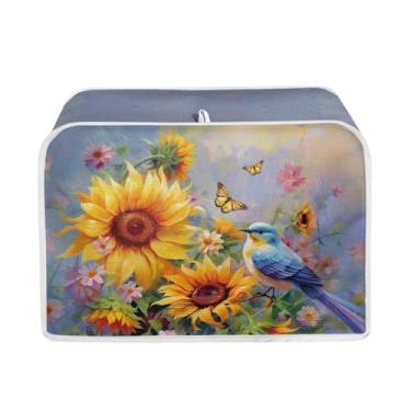 Imagem de Xoenoiee Capa De Torradeira Com Estampa Floral Vibrante E Borboleta, 2 Fatias, Acolchoada, Para Máquina Fazer Pão Pequenos Eletrodomésticos, Tamanho P