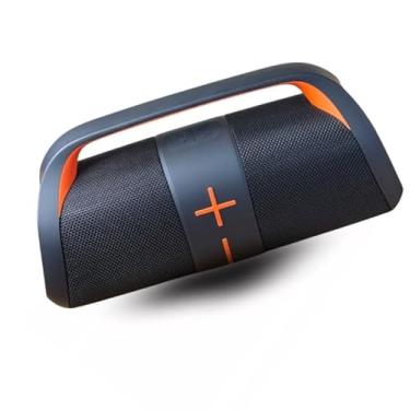 Imagem de Caixa de Som Bluetooth Portátil, 100W, À Prova D'água, LED, TWS, Rádio FM, Bateria 3600mAh, Preto com Laranja