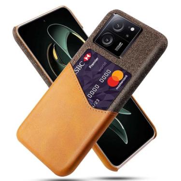 Imagem de Capa para Xiaomi Redmi K60 ULTRA,Tela e tampa de couro PU,Antideslizante,360°cobertura completa à prova de choque com 1 slot de cartão atrás,Prevenção de queda-Brown