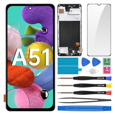 Imagem de BESJMYT Substituição de tela AMOLED para Samsung Galaxy A51 com moldura OLED Display Touch Digitalizador, montagem completa, vidro fixo com kit de ferramentas de reparo SM-A515F (A515F A515FN/DS A515U