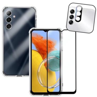 Imagem de Kit Capinha AntishockTransparente + Película de Vidro 3D + Protetor de Lente para Galaxy M14