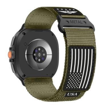 Imagem de Pulseira masculina de nylon resistente para Samsung Galaxy Watch 8 Classic de 46 mm/Galaxy Watch 8 de 44 mm e 40 mm e 40 mm, pulseira esportiva de nylon macio para Galaxy Watch 8/Classic