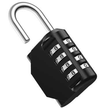 Imagem de Puroma Fechadura de combinação de 4 dígitos à prova d'água cadeado seguro ao ar livre para armários de academia, caixas de ferramentas, portões, cercas, armazenamento, armários esportivos, armários