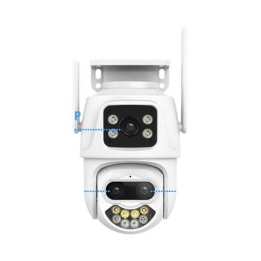 Imagem de Câmera IP 4K WIFI 9MP PTZ Externa Três Lentes AI Detecção Humana IP66 