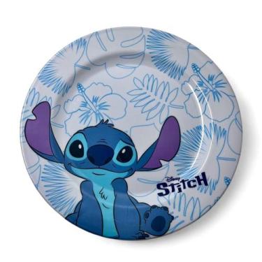 Imagem de Prato Jantar Almoço Grande Raso Melamina Stitch Disney - Marca