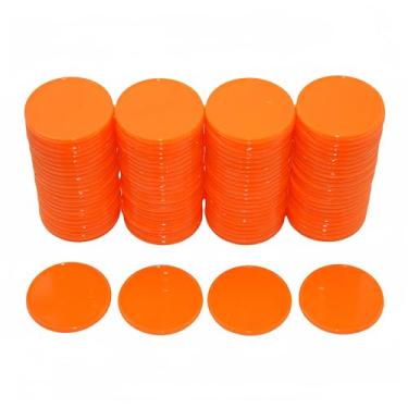 Imagem de SmartDealsPro Set of 100 1 Inch Opaque Plastic Learning Counters Mini Poker Chips Game Tokens with Storage Box (Orange Red)