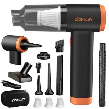 Imagem de aokway Aspirador De Pó Portátil Sem Fio Para Carro, Sucção Potente De 20.000 Pa, Mini Aspirador De Pó De 7.800 Mah Para Carro, Soprador E Soprador De Ar Elétrico, Mini Aspirador De Pó Portátil 4 Em