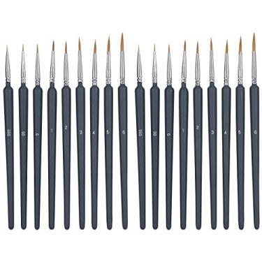 Imagem de lyrlody Brush 9pcs, Caneta da Linha de Gancho de Aquarela, 2 Conjuntos de Lobo Escova de Cabelo, Arte Unha, Bétula, Tubo de Alumínio, 2 Conjuntos para Guache, Aquarela, Derrame,