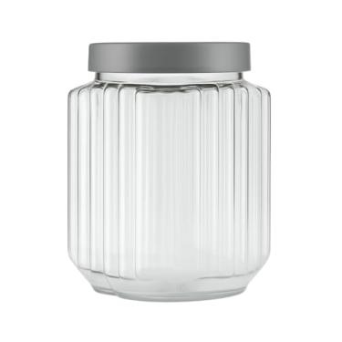 Imagem de Pote Fileto 1,5lt Plástico Porta Mantimentos Organizador Cozinha Multiuso Premium (Cinza)