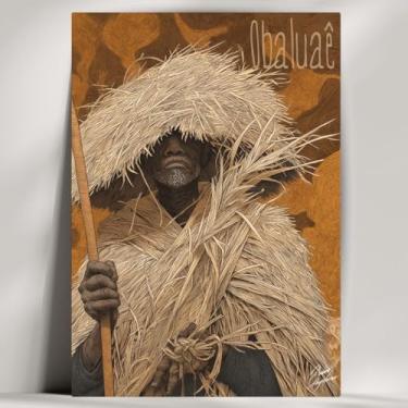 Imagem de Quadro Decorativo Orixá - Oxum, Oxóssi, Ogum, etc - Umbanda/Candomblé - Escolha 30 Obras! (Rústico, Obaluae, 20x14cm)