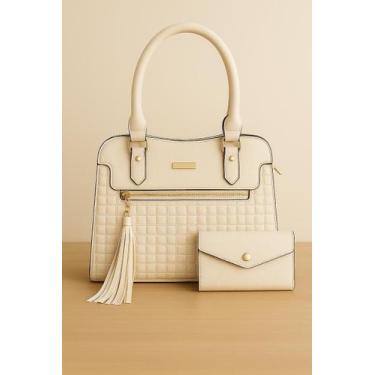 Imagem de Bolsa Feminina Estruturada com Alça de Mão e Transversal Média Elegant