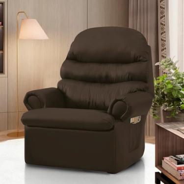 Imagem de Poltrona Do Papai Em Corino Hospitalar Reclinável Idosos Marrom
