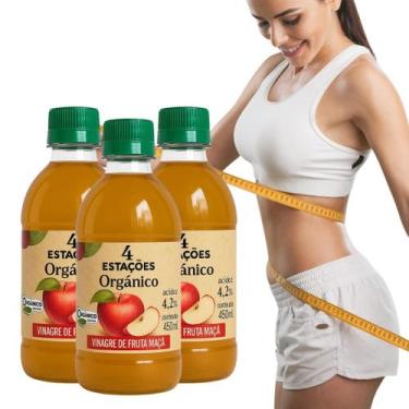 Imagem de 3X Vinagre de Maçã Orgânico 4,2 acidez 450ml 4 Estações
