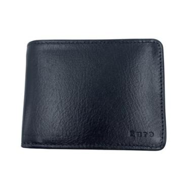 Imagem de Carteira Euro Couro Masculina Preta, Preto, Único