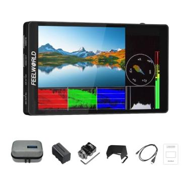 Imagem de FEELWORLD F7 PRO 7 polegadas tela sensível ao toque DSLR monitor de campo de câmera com 3D Lut HDR Waveform F970 Kit de instalação de energia externa 1920x1200 4K 60Hz saída HDMI 8,4V