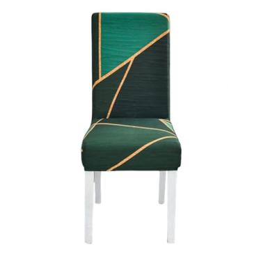 Imagem de Conjunto de capas para cadeiras ajustáveis, 1 peça, sala de jantar, elásticas, elastano, capas para assento, removível, encosto alto (tamanho 1 peça/cor 11)
