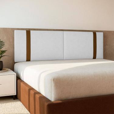 Imagem de Painel Suspenso Cabeceira Dobrável Pietro Para Cama Box Casal 140cm Boucle