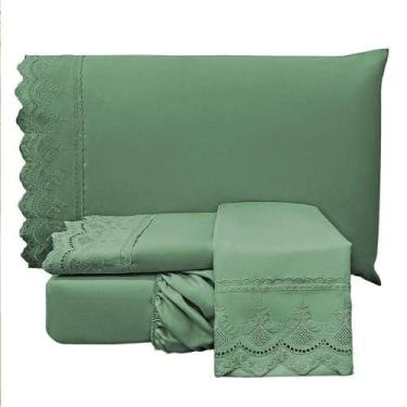 Imagem de Jogo De Lençol King Lauren 300 Fios 4 Peças Esmeralda - Casa Modelo En