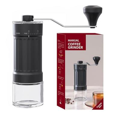 Imagem de Moedor de café manual, 40 configurações ajustáveis, moedor cônico de posicionamento de rolamento duplo, alça removível e design visual de lixeira de pó, adequado para viagem/acampamento/casa