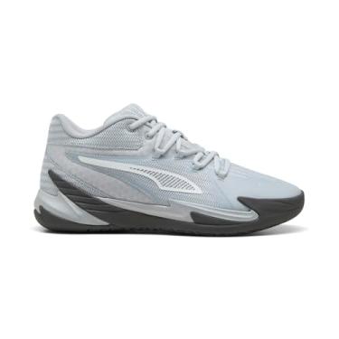 Imagem de PUMA Tênis masculino de basquete Dagger, Cinza platinado/cinza escuro/branco, 38