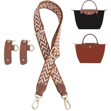 Imagem de OAikor Substituição de alça de bolsa compatível com bolsa Longchamp M/L, kit de conversão de alças de bolsa de couro antiderrapante, 2 fivelas de mão, alça de ombro transversal 79-121 cm ajustável