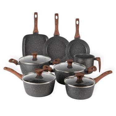 Imagem de Jogo de Panelas Revestimento Cerâmico Antiaderente 8 Peças Cozilux Linen Ceramic (Cinza)