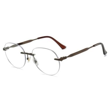 Imagem de Óculos de sol elipse ultraleves de metal, masculino e feminino, com lentes transparentes anti-luz azul, C5, C