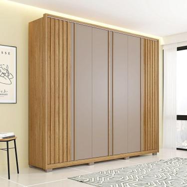 Imagem de Guarda Roupa Casal 6 Portas 4 Gavetas Suburban Espresso Móveis Buriti/Cinza