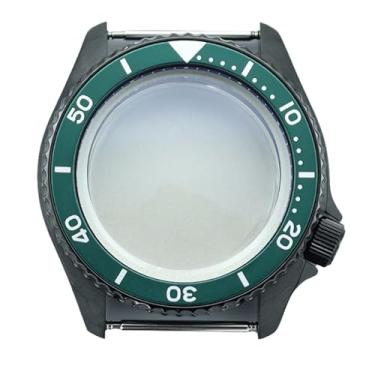 Imagem de FEIYASHI Caixa de relógio de aço inoxidável de 42,5 mm, bisel de cerâmica, vidro de safira para NH35 NH36/34, peças de relógio de coroa 3,8, NH35 NH34/36/38 Movimento + anel capítulo verde 11, Caixa