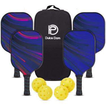 Imagem de Conjunto de pás Pickleball DULCE DOM 4 Lightweight com bolas e bolsa