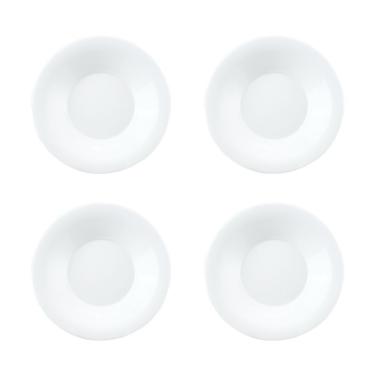 Imagem de Conjunto 4 Pratos Fundos Redondos Em Vidro Opalino Branco