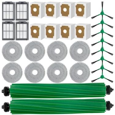 Imagem de 30 peças de reposição para iRobot Roomba Plus 505/405 Combo Robot Aspirador Kit de acessórios - 2 escovas de rolo, 8 almofadas de esfregão, 4 filtros, 8 escovas laterais, 8 sacos de filtro