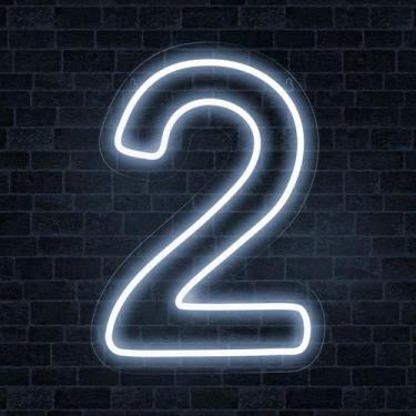 Imagem de Painel Led Neon Número Luminoso 0 ao 9 Decoração Festa 60cm - letreiro