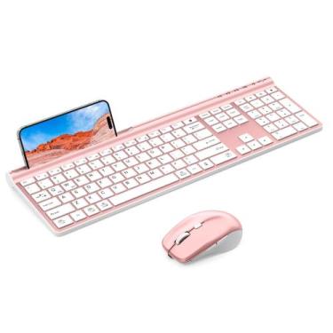 Imagem de Combinação de teclado e mouse sem fio Samsers Ultra Slim Pink
