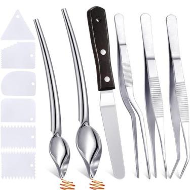 Imagem de Conjunto de colheres de desenho culinário de precisão, 12 peças de aço
