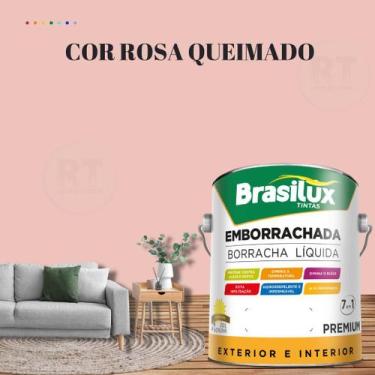 Imagem de Tinta Borracha Líquida Cor Rosa Para Parede 3,2l Acrílica Base De Água