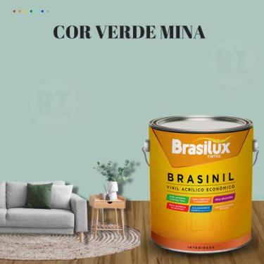 Imagem de Tinta Parede Verde Acinzentado Acrílica Brasinil 3,2l - BRASILUX, VERD